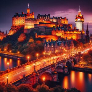  Keindahan malam Edinburgh Castle