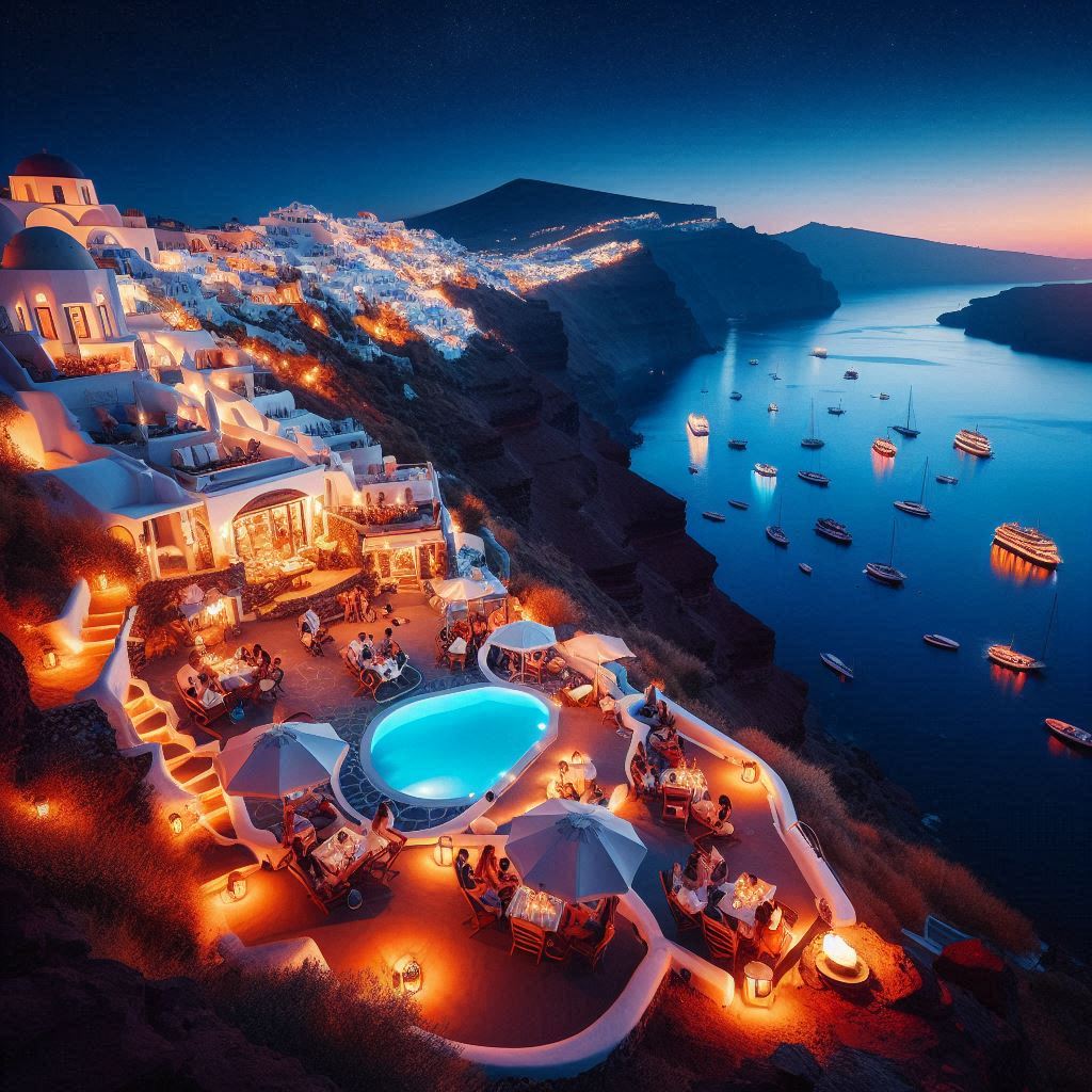 Santorini malam