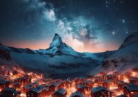 Pemandangan malam di Matterhorn